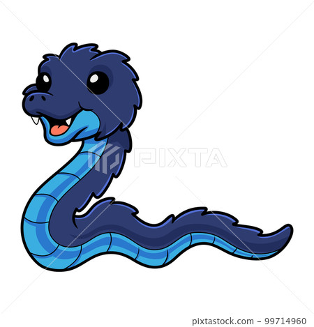 Cute blue spiny bush viper cartoon 99714960