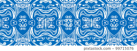 Majolica ornament. Seamless talavera design. Abstract portuguese ceramic. 99715076