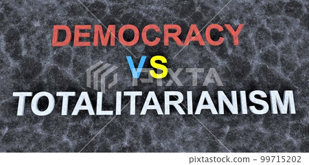 Democracy or Autocracy. The cubes form the words Democracy or Autocracyr. Concept of choosing Democracy or Autocracy 99715202