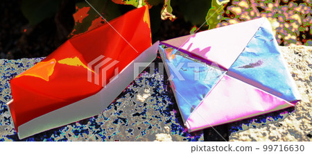 摺紙美國帽子和 Menko 99716630