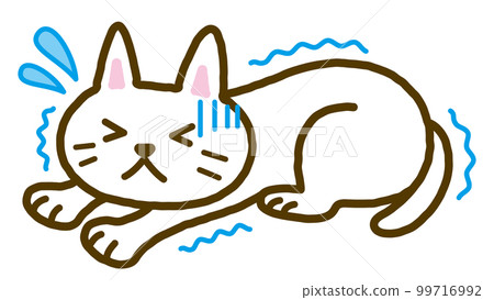 Illustration of a sick cat 99716992