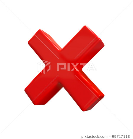 Red rejection icon render. 3D rejected sign. Check mark. Cross sign - can be used as symbols of wrong, close, deny etc. Created For Mobile, Web, Decor, Application. Illustration with clipping path Red rejection icon render. 3D rejected sign. Check mark. Cross sign - can be used as symbols of wrong, close, deny etc. Created For Mobile, Web, Decor, Application. Illustration with clipping path 99717118