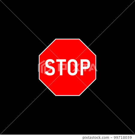 Stop traffic vector sign isolated on black background Stop traffic vector sign isolated on black background 99718039