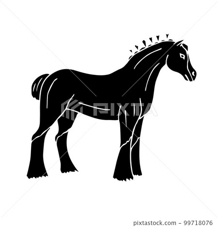 Vector hand drawn doodle sketch black shire horse 99718076