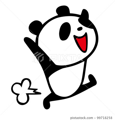 A cute simple panda running happily 99718258
