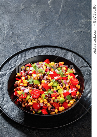 Black Bean Salad with Black-Eyed Peas and veggies 99719190