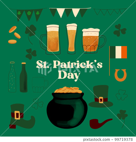St.Patrick s day design elements stylized 99719378