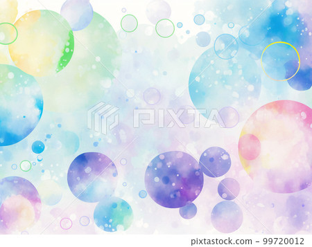 Watercolor style soap bubble illustration background material Watercolor style soap bubble illustration background material 99720012