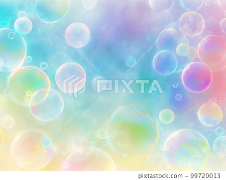 Watercolor style soap bubble illustration background material 99720013