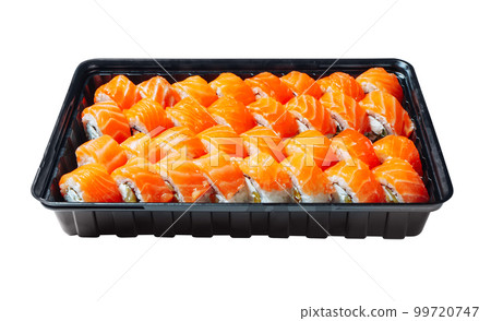 Philadelphia set rolls isolated on white. Ready for clipping path. Philadelphia set rolls isolated on white. Ready for clipping path. 99720747