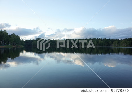 Nature reflected on the surface of the lake 99720880
