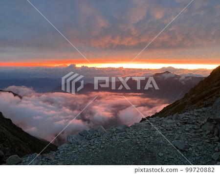 北阿爾卑斯山的夕陽輝光 北阿爾卑斯山的夕陽輝光 99720882