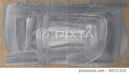 Not neat smears of gray paint on the cardboard. Banner design. 99721320