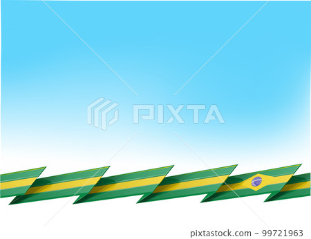 brazil zig zag flag on blue sky background. vetcor illustration brazil zig zag flag on blue sky background. vetcor illustration 99721963