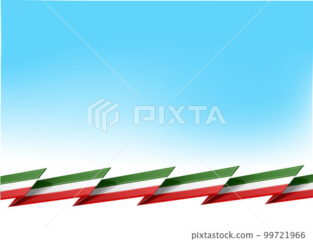 talian and mexican zig zag flag on blue sky  background. vector 99721966