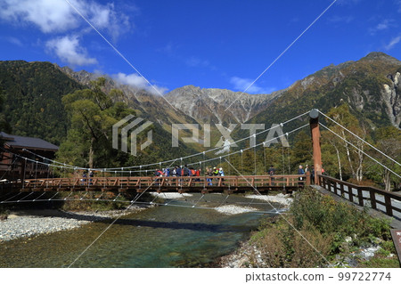 [Fixed price] Scenery of Kappa Bridge in Kamikochi in autumn (October 2020, Matsumoto City, Nagano Prefecture) 99722774