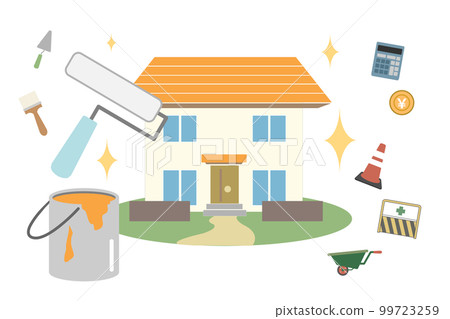 Exterior wall painting 99723259