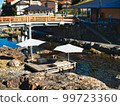 The river, bridge and rest area that flow through Yumoto Onsen 99723360