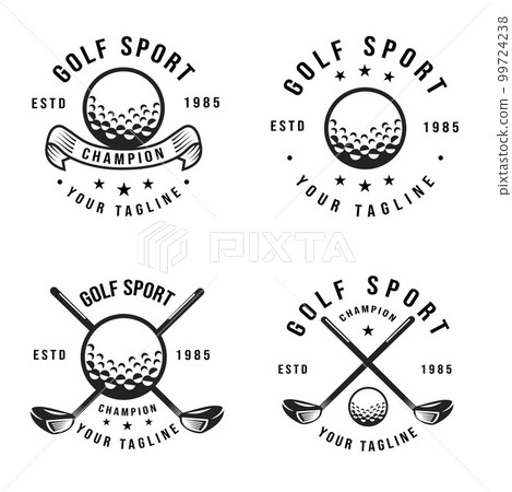 Golf club emblem vintage set, professional golf ball logo template design, golf championship, icon, vector illustration, symbol 99724238