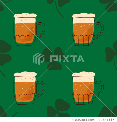 Seamless pattern with illustration stylized mug of Seamless pattern with illustration stylized mug of 99724317