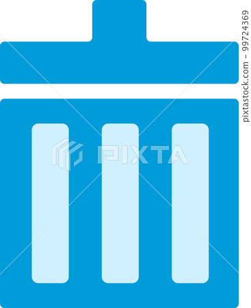 垃圾桶藍色簡單插畫圖標 99724369