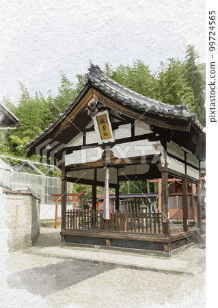 奈良縣奈良市祗園神社水彩畫八坂神社 99724565