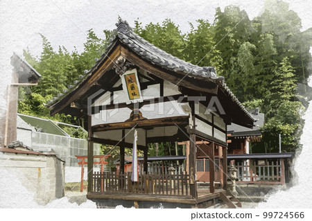 Watercolor-style Yasaka Shrine, Gion Shrine, Nara City, Nara Prefecture 99724566
