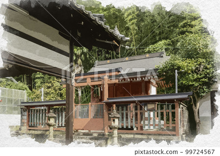 Watercolor-style Yasaka Shrine, Gion Shrine, Nara City, Nara Prefecture 99724567