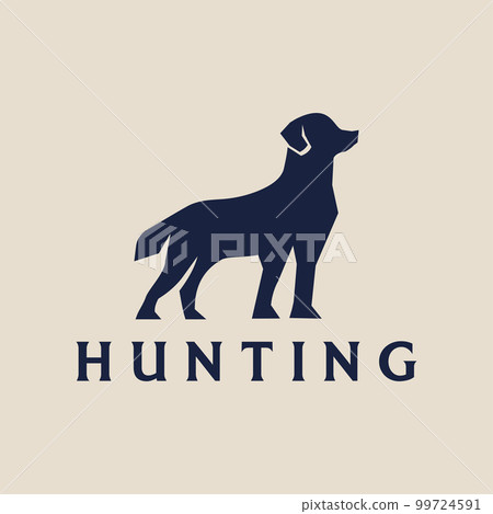 Hunting Dog Silhouette Logo Template. Dog Logo, Hunter Logo, Dog Hunt, Dog Icon, Dog Silhouette 99724591
