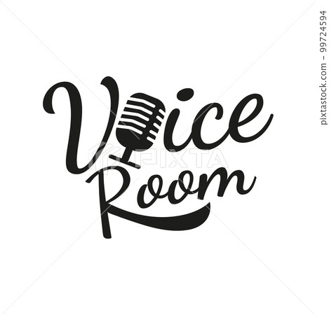 Sound Room Logotype inspiration using a microphone. templates. flat vector, icon, logo design on white background. 99724594