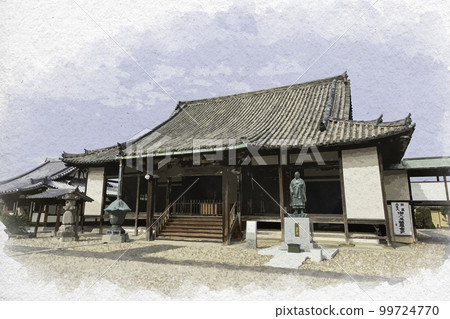 奈良縣奈良市水彩風格的蓮長寺正殿 奈良縣奈良市水彩風格的蓮長寺正殿 99724770