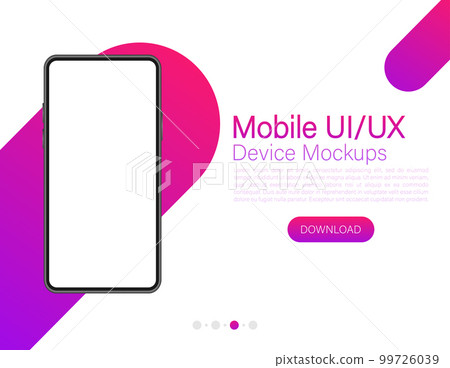 Smartphone mockup. Template for infographics or presentation UI design interface. Cellphone frame with blank display Smartphone mockup. Template for infographics or presentation UI design interface. Cellphone frame with blank display 99726039