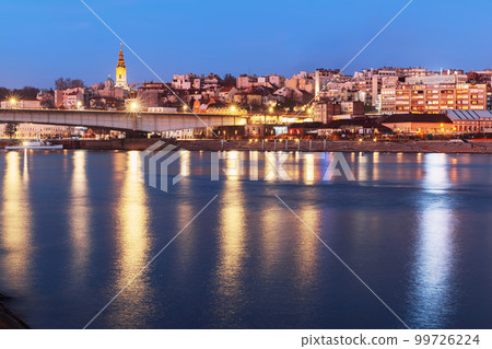 Beautiful view of the historic center of Belgrade on the banks of the Sava River, Serbia Beautiful view of the historic center of Belgrade on the banks of the Sava River, Serbia 99726224