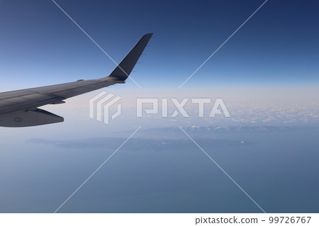 Japan Honshu in winter, aerial photography, Hanamaki Airport flying with JAL JAL ~ Osaka Itami Airport, Tohoku snow mountains, Northern Alps, Sado Island 99726767