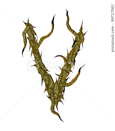 Metal music style font.Spiky letter on transparent background. Metal music style font.Spiky letter on transparent background. 99727062