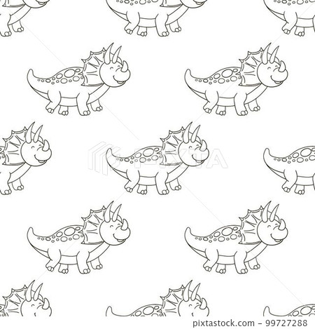 Coloring cute dinosaurs seamless pattern 99727288