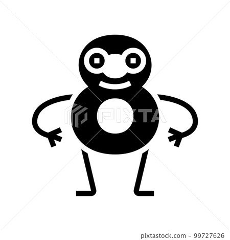 eight number character glyph icon vector illustration 99727626