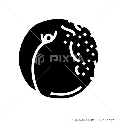 peach rotten food glyph icon vector illustration 99727776