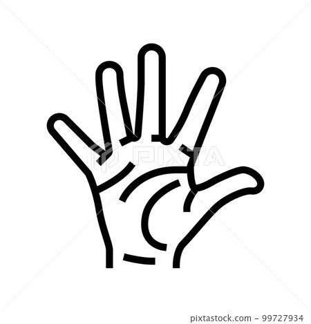 five number hand gesture line icon vector illustration 99727934