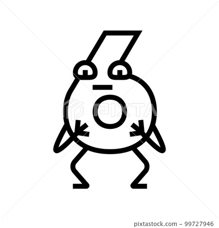 six number character line icon vector illustration 99727946