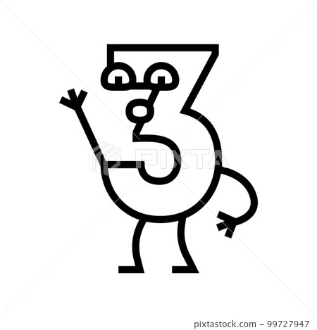 three number character line icon vector illustration three number character line icon vector illustration 99727947