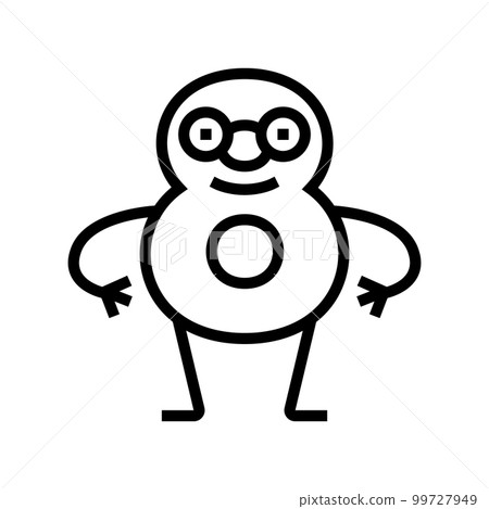 eight number character line icon vector illustration 99727949