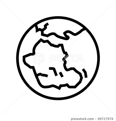 gondwana earth continent map line icon vector illustration 99727978