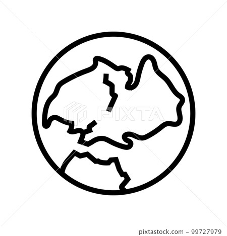 laurasia earth continent map line icon vector illustration 99727979