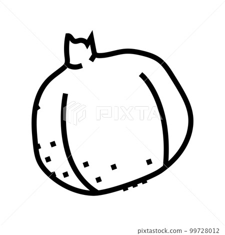 pomegranate red line icon vector illustration 99728012