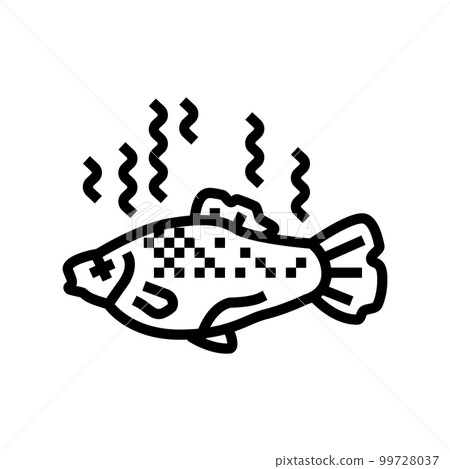 fish rotten food line icon vector illustration fish rotten food line icon vector illustration 99728037