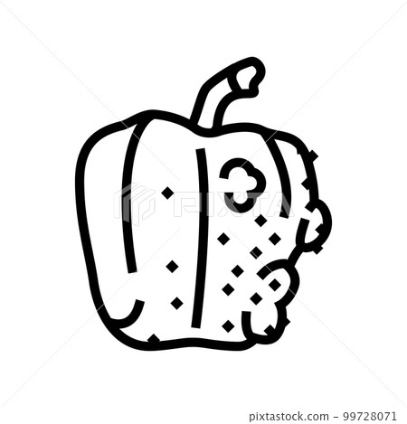 pepper rotten food line icon vector illustration pepper rotten food line icon vector illustration 99728071