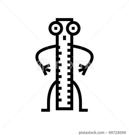 ruler school character line icon vector illustration ruler school character line icon vector illustration 99728099