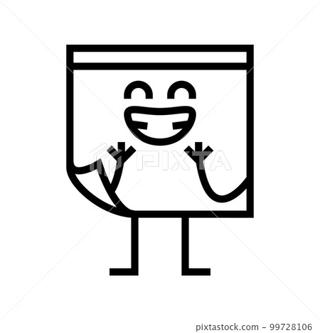 note sticker school character line icon vector illustration 99728106