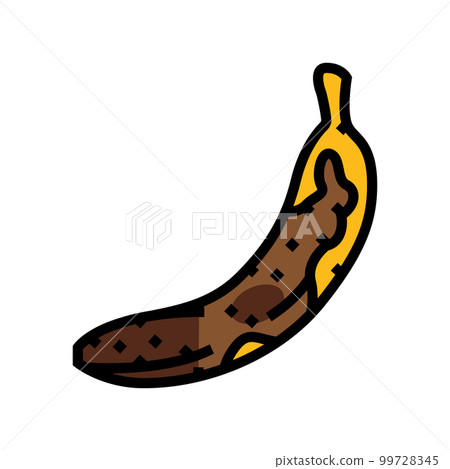banana rotten food color icon vector illustration 99728345